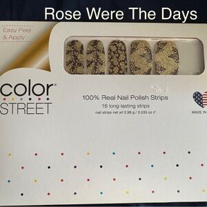 Color Street Rose Were The Days Nail Strips - Gold and Black Floral